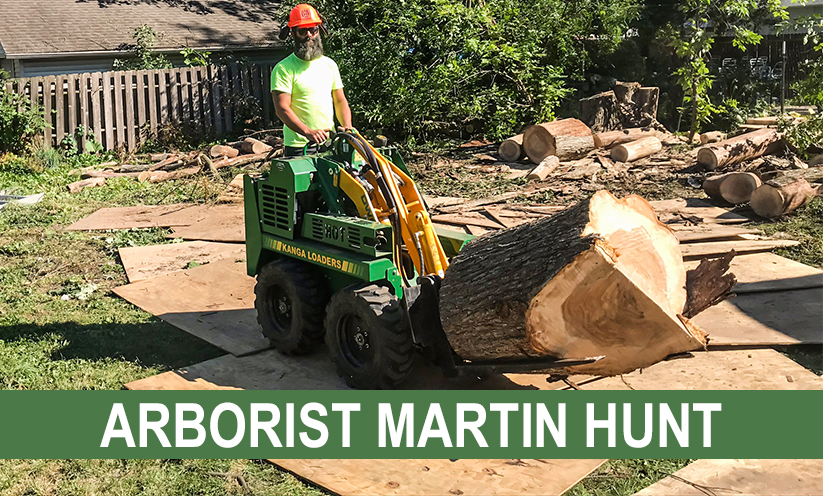 Arborist Martin Hunt with his Kanga Loader